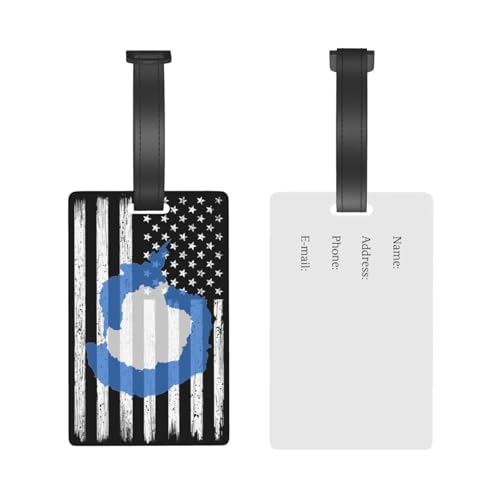 US & Flag Antarctica Map Luggage Tags for Suitcases