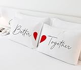 Classic Craft Creations Better Together Pillow Case | Set of 2 - Couple Gifts | Home Decor Gift for Couples | Housewarming Gifts | Unique Gift Ideas