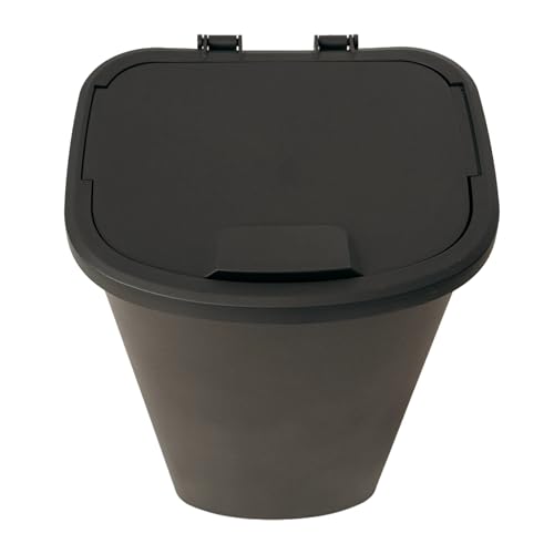 Caneca de basura plástica 11 galones con tapa negra miniatura 5