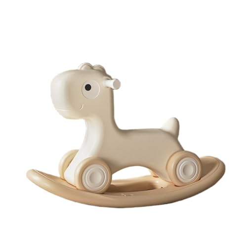 木馬 乗り物 子供 1-5歳子ども 乗り物おもちゃ 足蹴り車兼用 押し手付き 2in1 子ども用 乗用玩具 おもちゃ リビング 子供部屋 (カーキ)