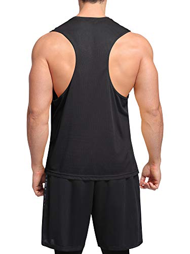 Image of NELEUS Men's Dry Fit Workout Running Muscle Tank Top, Blue, Small