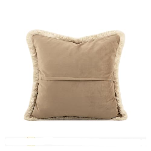 Housse de coussin de canapé à franges pour canapé beige ou marron