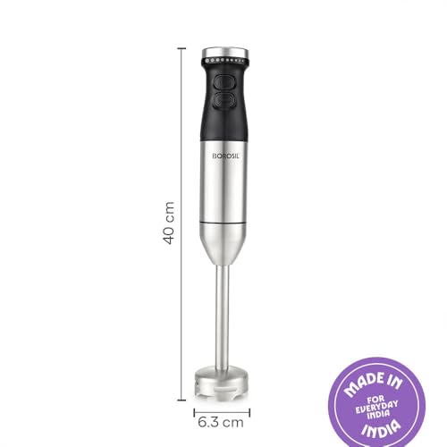 Image of Borosil SmartBlend Hand Blender | BIS Approved Made in India | Powerful 800W DC Motor | 750 ml Beaker | Variable Speed Control | SS 301 Blade & Detachable Steel Blending Rod | 2 Years Warranty