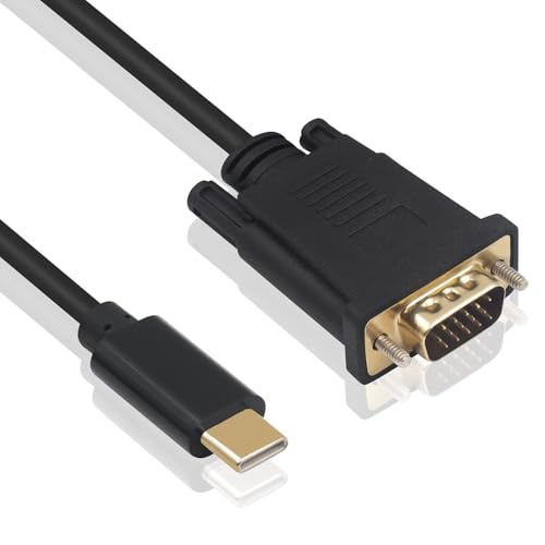 Ewent Cavo da USB C a VGA maschio 1080p/60 Hz, cavo di Conversione USB tipo C a VGA da 1.80 m, Compatibilità Thunderbolt 3/4, iPhone serie 16/15, MacBook Pro/Air, iPad, iMac, Laptop, Proiettori
