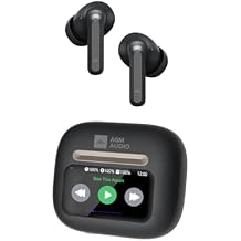 AGM Buds 9 Wireless Earbuds with Smart Touchscreen Case Deep Bass, True Wireless Stereo, Hi-Fi Sound, 40H Playtime, ANC/ENC Noise Cancelling & Transparency Mode, Waterproof/Sweatproof, Bluetooth 5.4