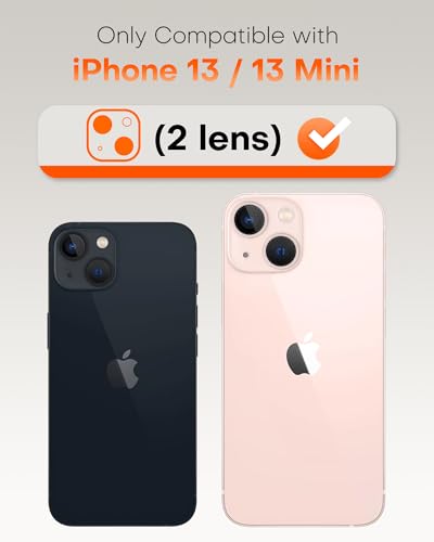 Image of TOCOL Camera Lens Protector for iPhone 13 / iPhone 13 Mini Tempered Glass HD Individual Scratch Resistant Camera Cover Accessories Case Friendly 2 Pack(Light Pink)