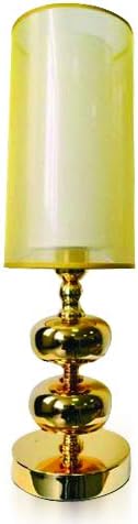 Quality Long Lasting Medium Cylinder Metal Touch Lamp for Bedrooms and Living Rooms with Shades | Desk, Table, and Bedside Lamps with Long Lasting 3-Way Touch Sensor (Gold-Yellow)