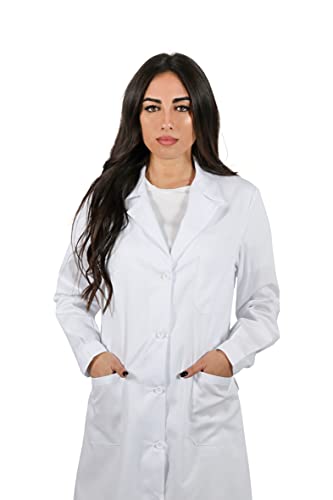 TCD Camice Bianco da Laboratorio Medico Farmacista Lavoro Donna con possibilità di RICAMO GRATUITO nome o mansione - SPEDIZIONE GRATUITA (44, RICAMO NO)