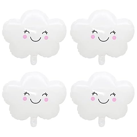 HAIOPS Cloud Balloons 4 Pieces 19 Inch White Cloud Balloons for Birthday Party Baby Shower Decoration Cover