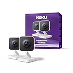 Roku New Indoor Camera 2024 - Home Security - 2-Pack - Wired Security Camera & Pet Monitor with 1080p HD Color Night Vision, Works with Alexa & Google, Motion & Sound Detection, WDR & WiFi 6