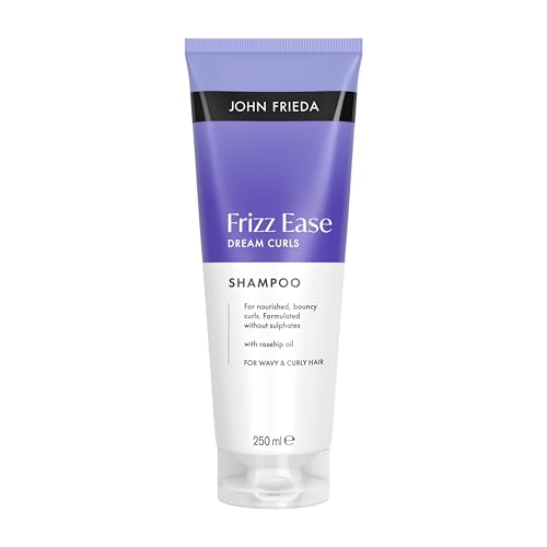 John Frieda Frizz Ease Dream Curls Shampooing Definier Curls, hydratant et renforçant les vagues et les boucles, huile de rose musquée, sans sulfate, formule végétalienne, 250 ml