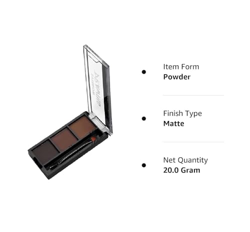 Image of Eyebrow Drawing Palette 3 Shades With 1 Brush, Ultimate Brow Kit to Shape, Define and Fill the Eyebrows,Waterproof Non-Transfer Smudgeproof Eyebrow Palette, (Dark Brown,Light Brown,Brown)