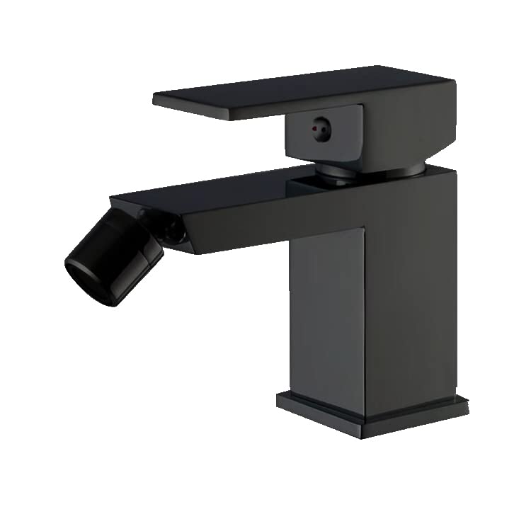 VALAZ Grifo Bidet Negro Mate | Grifo Monomando Lavabo, Mezclador Agua Fría y Caliente, Ahorro de Agua | Instalación Facil y Rápida | Latón, Inoxidable, Elegante, Cuadrado, Serie Segura
