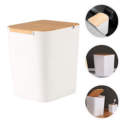 Caneca de basura rectangular con tapa para cocina y baño miniatura 7