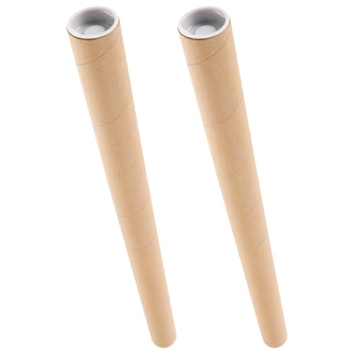 Genérico 2 Piezas Tubo de Cartón Kraft para Envío y Almacenamiento de Pósters Cilíndrico Reutilizable para Arte y Varas de Interior de Grosor
