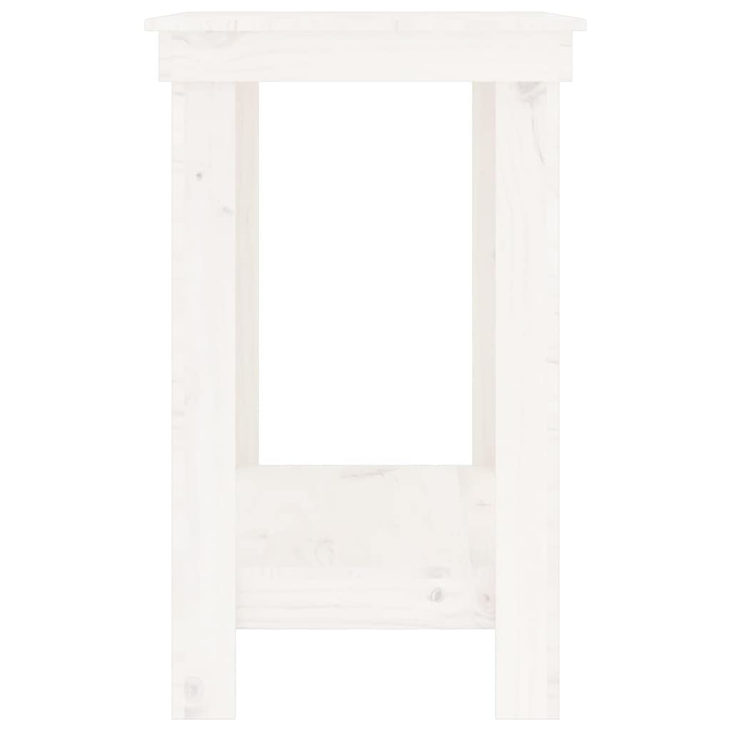 Banco de trabajo blanco, 110 x 50 x 80 cm, madera maciza de pino con estante y espacio para herramientas, robusto marco de madera para estabilidad, práctico equipo de taller, instrucciones de montaje