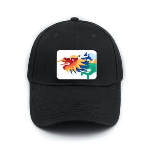 Casquette de baseball noire finitions dragon chinois broderie art