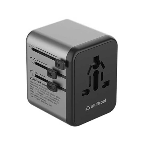 Stuffcool Jetset Made in India Universal Travel Adapter with US, UK, EU, AUS pins, Works in 150+ Countries, with PD20W Type C Port and 18W Type A Port Built in, Charges iPhones 50% in 30 mins (B0CVQD3KTB) Amazon Price History, Amazon Price Tracker