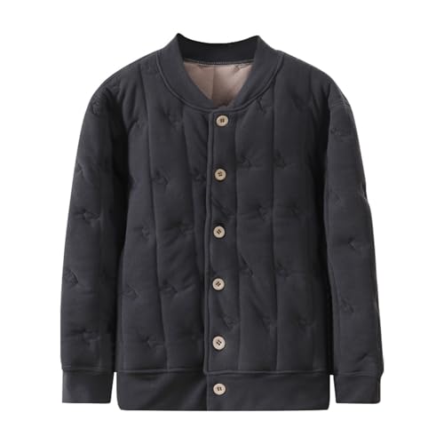 EnJoCho Toddler Girl Sweaters Cable Knit Long Sleeve Crewneck Chunky Crochet Cardigans Child down (Grey, 3-4 Years)