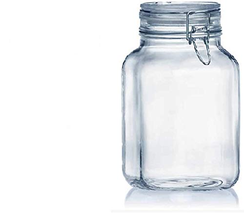 Tarros cristal cocina pack 2 botes con cierre hermetico con tapa bote para alimentos menaje de cocina tarro con cierre manual de aluminio ideal para conservas alimentos kombucha((3000ml))