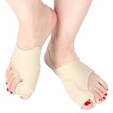 Haofy Corrector de Juanetes, 1 Par Hallux Valgus Corrector con Almohadillas de Gel, Protector de Juanetes con Correa de Talón Antideslizante para Alivio del Dolor De, Bunion Pads Mangas de Juanete - M