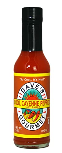 Dave's Gourmet Cool Cayenne Hot Sauce, Mild All Purpose Cayenne Pepper Sauce with Vibrant Flavor, 5 oz Bottle