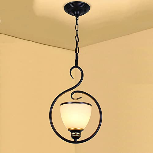 Suspension luminaire en verre dépolie rétro pour restaurant