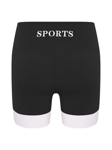 TTAO Kids Girls Yoga Shorts High Waist Stretchy Hot Pants Athletic Gym Bottoms Bike Cycling Shorts4