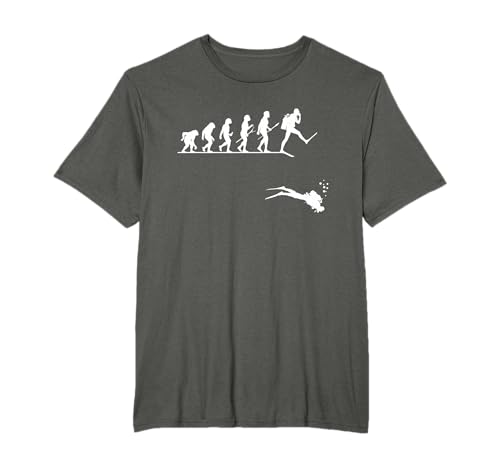 Taucher Tshirt Evolution Menschen Entwicklung Lustig Diver T-Shirt