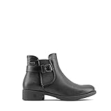 Tacón de 3cm. MODELISA - Botines Plano Elastico Cremallera Mujer (Negro, numeric_36)
