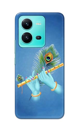 Image of PRINTFIDAA Plastic Printed Hard Back Cover Case For Vivo V25 Back Cover (Flute In Krishna Hands) -112, Multi