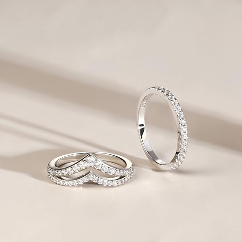 Bague d'éternité JALOKIVI en argent 925, le cadeau idéal d'alliances empilables pour elle - 4