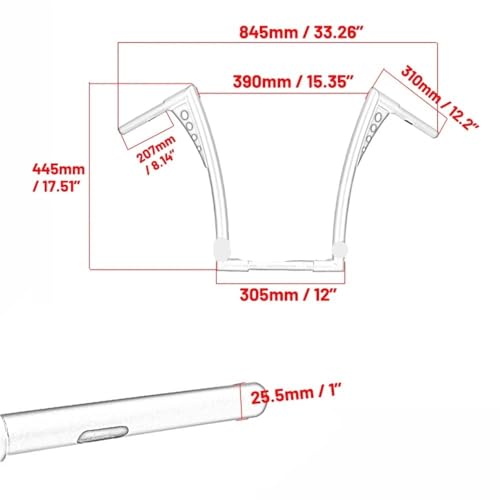 Manillar de 25 mm con barra de equilibrio para Dyna y Softail 6