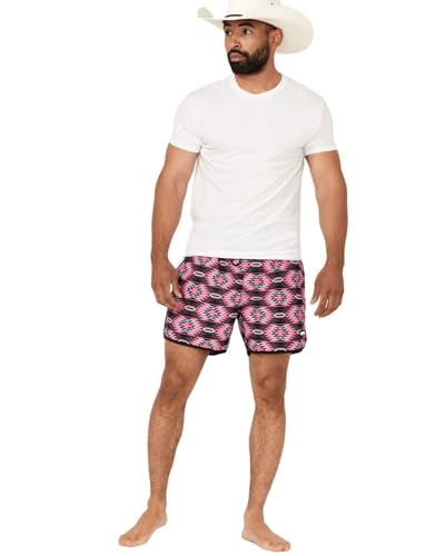 Rock & Roll Denim Men's Aztec Pink Swim Shorts