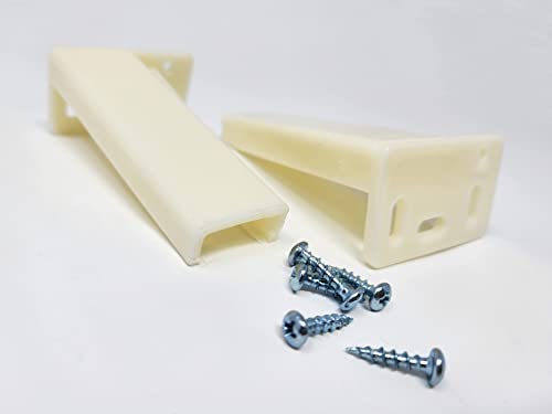 One Pair - KT HR9000RL Rear Drawer Track Socket Mounting Back Plates Brackets, Plastic, White - Sold in Pair (Left and Right)