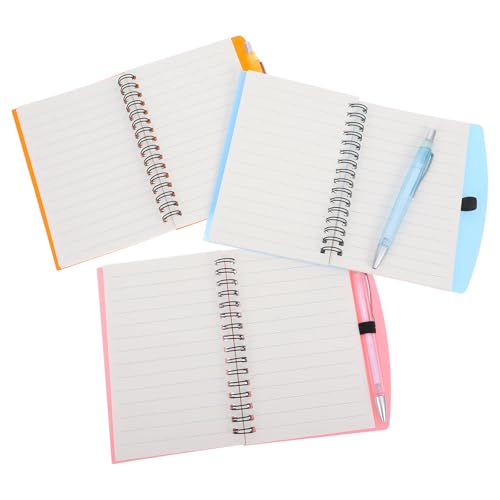 Cahiers à spirale A6 avec stylos : lot de 3 carnets pastel lignés de poche pour notes