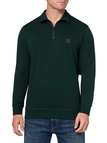 BOSS Men's Patch Logo French Terry Quarter Zip Up Sweatshirt
