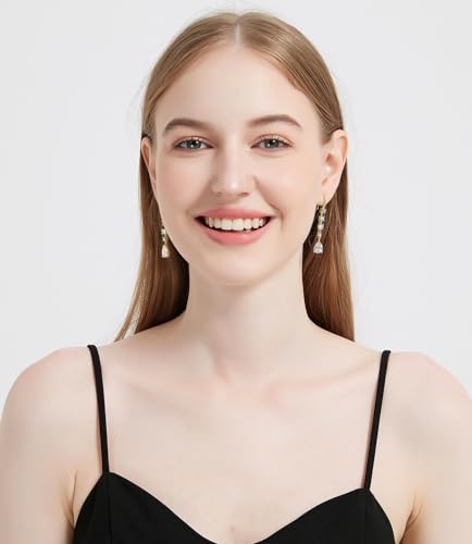 Bride Bridesmaid Teardrop Long Dangle Earrings for Women Trendy Hook Dangling Earrings Fit Wedding Prom Halloween Christmas Gifts3