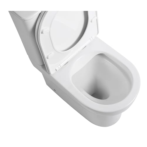 BAIKAL BAI Keramiktoilette, kompaktes WC auf dem Boden mit Rimless System und Monoblock-Spülkasten mit Doppelspülmechanismus. Komplett mit zwei Ausgängen und Sitz mit gedämpftem Fall.