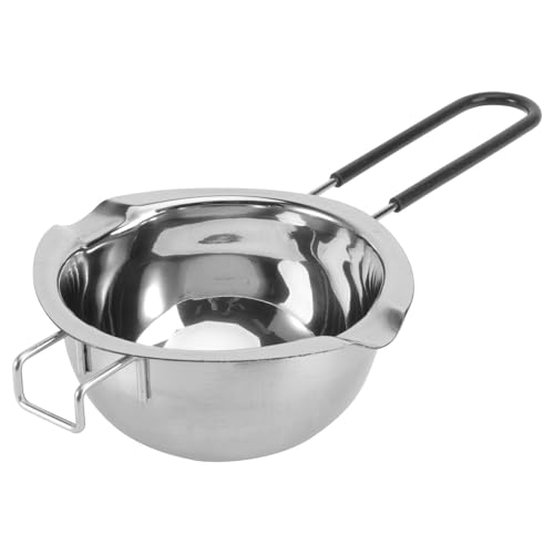 Abaodam Chaudière en Acier Inoxydable Poignée en Silicone, Fondoir pour Chocolat Maison et Beurre, pour Fondre le Chocolat et Cuire Vapeur de Petites Quantités Couleur Couleur Aléatoire