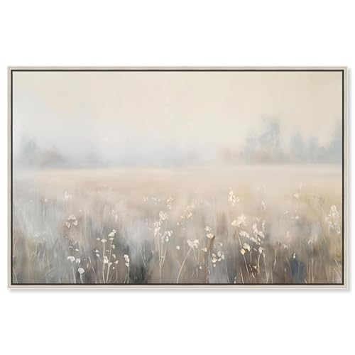 Art Remedy Sunset Wheatlands Canvas Rustic Farmhouse Art, Silver Frame, 36" x 24" by Art Remedy - Used condition - US$262.40