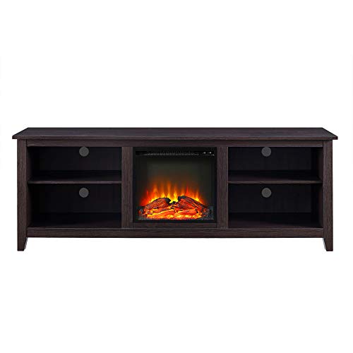 Walker Edison Wren Classic 4 Cubby Fireplace Tv Stand For Tvs Up To 80 Inches, 70 Inch, Espresso #TOP3