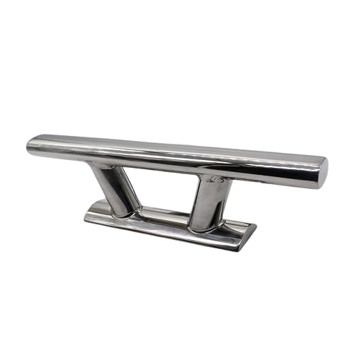 MARINE CITY Mooring Bollard Cleat with Curved Base – 316 Stainless Steel, 8 Inches Heavy Duty, Mirror Polished, Corrosion-Resistant for Boats & Yachts