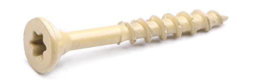 Image of Deck Screws #8 x 1-1 /2 Inch, Exterior Wood Screws, Flat Torx Drive Head, Partially Threaded, Tan Coated Carbon Steel, Pack of 25 by IMScrews