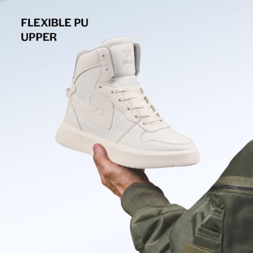 Image of FAUSTO Men's High Top Chunky Classic Lace Up Sneakers|High Ankle Sneakers with Memory Cushion|Lightweight All Day Sneakers