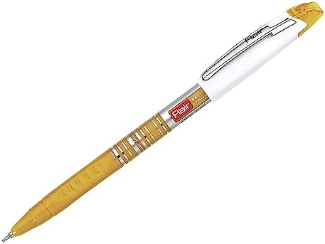 Flair Marathon Fine Tip Ball Pen Wallet | Tip Size 0.7 mm | Sleek Body For Better Hold | Longer Writing Length | Bold Body Colours With Metal Clip | Low-Viscosity Ink | Blue Ink, Wallet Set Of 10