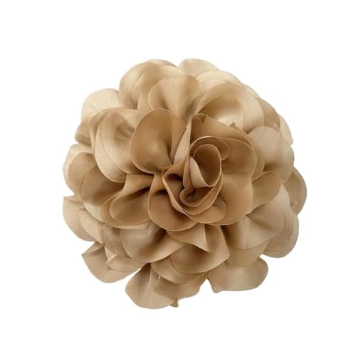 130 mm gran broche delicado en forma de camelia hecho a mano tela con flor de rosa para fiesta de boda baile vestido traje ceremonia ropa accesorios regalos, Metal