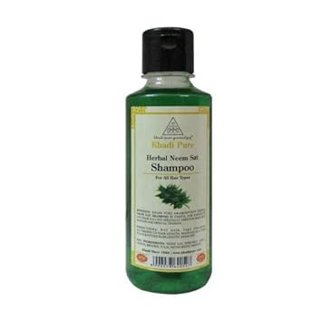 Khadi Pure Herbal Neem Sat Shampoo/Hair Cleanser, 210 ml,Green,KPNEEMSATSHX1