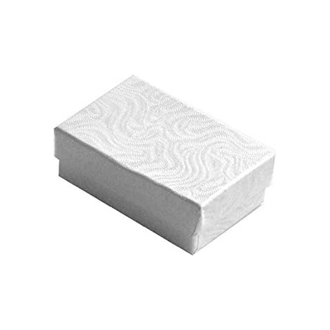 50 Pack Cotton Filled White Color Jewelry Gift and Retail Boxes Jewelry Pendant Earring Necklace Bracelet Gift Packaging Box 2 1/8" x 1 5/8" x 3/4" Inches Size #11-by RJ Displays Cover
