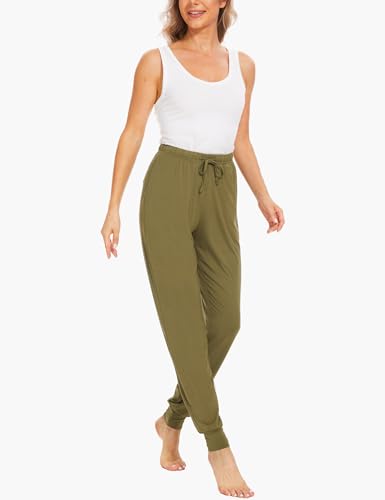 Image of GYS Women's Pajama Pants - Viscose Made from Bamboo, Joggers Pants with Pockets Comfy Lounge Sleep Pants Pj Bottoms